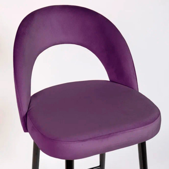 Стул Пиннате, барный, фиолетовый, черный, велюр - фото 7