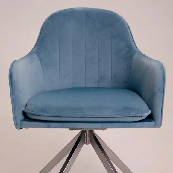 Кресло Сета, пирамида, голубой, серебро - фото 7