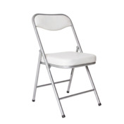 Фотография товара Стул Гольф, складной, кожзам Galaxy White, каркас серебро от компании ChiedoCover.