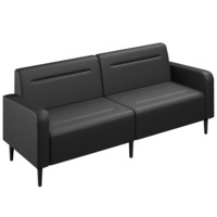 Настоящее фото товара Диван Папилла, экокожа, 182 см, черный, произведённого компанией ChiedoCover