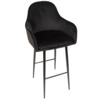 Кресло Сета, барные ножки, черный, велюр