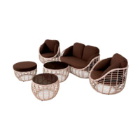 Настоящее фото товара Комплект Луро лаундж, ирбис, ротанг, произведённого компанией ChiedoCover