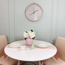 Фотография товара Комплект дорожек для стола: ткань ARS розовая, хлопок с цветочным принтом от компании ChiedoCover.