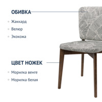 Фотография товара Стул Safir, шенилл Viola grey, старинный орех от компании ChiedoCover.
