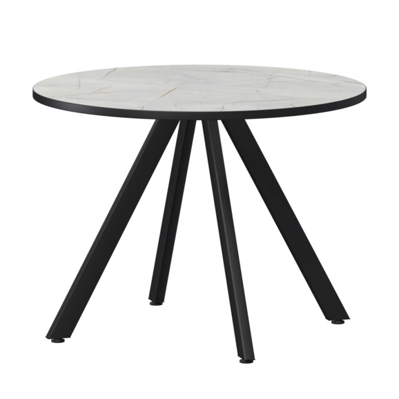 Стол нераздвижной Лаки мини 800мм, серый каспий, черный муар - фото 1