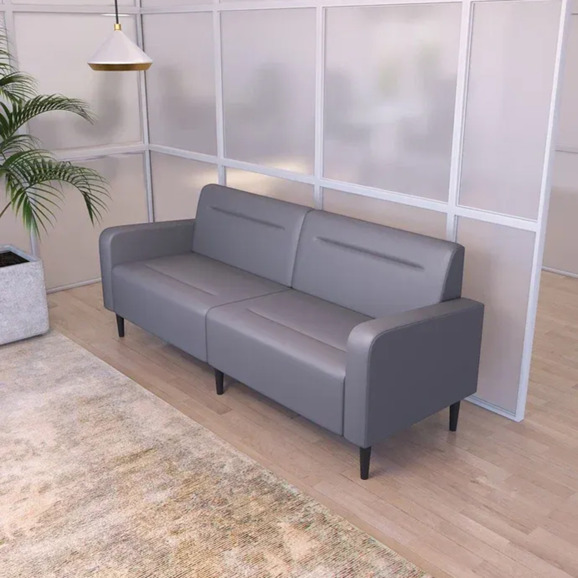 Диван Папилла, экокожа, 182 см, серый - фото 4