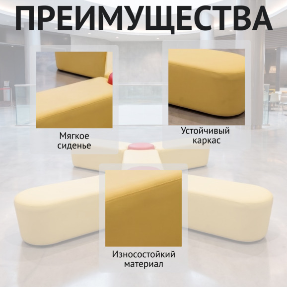Диван Молекула, желтый - фото 5