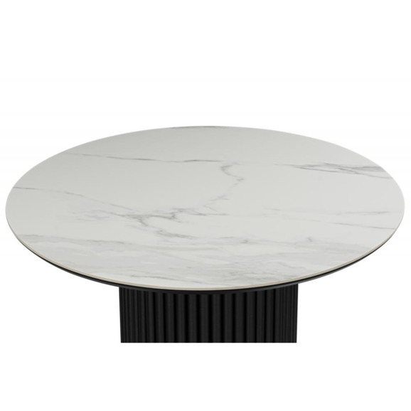Керамический стол Барел 90 белый мрамор snow white / черный Керамический стол Барел 90 белый мрамор snow white / черный - фото 9