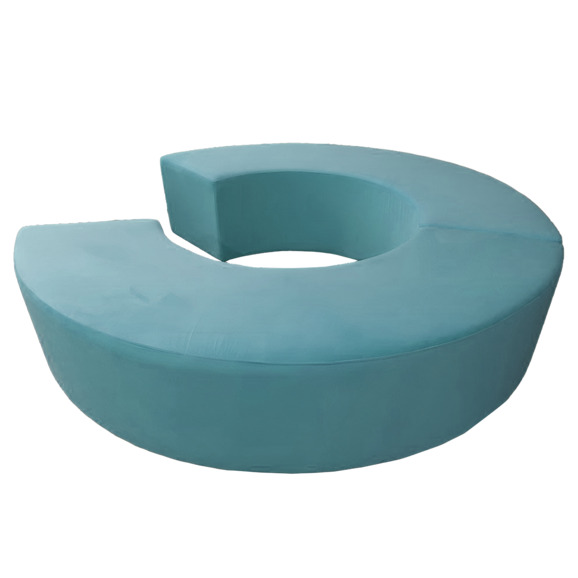 Диван Кругси, велюр голубой - фото 1