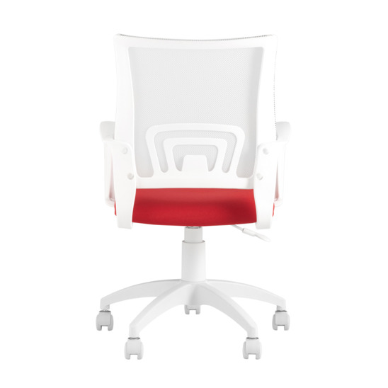 Кресло офисное TopChairs ST-BASIC-W красный, белая спинка - фото 4