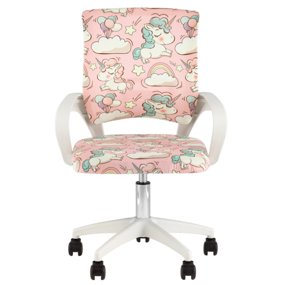 Кресло офисное TopChairs Simple SN Junior, принт Unicorns, белый - фото 2