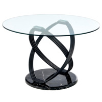 Настоящее фото товара Стол Fable, прозрачный, ножки черные, произведённого компанией ChiedoCover