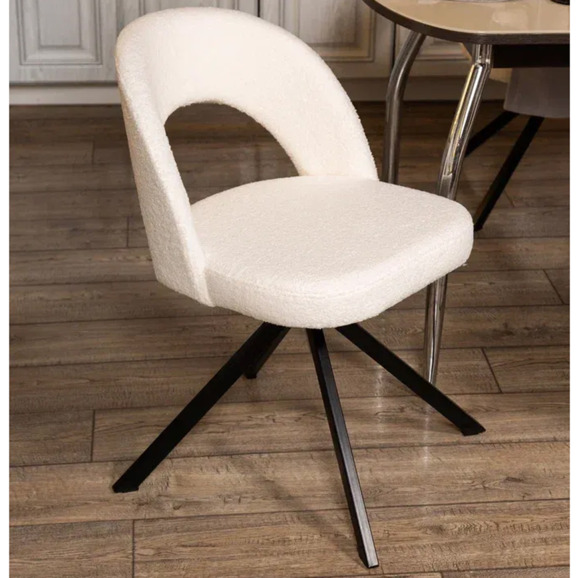 Стул Пиннате, пирамида, молочный, черный, букле - фото 2