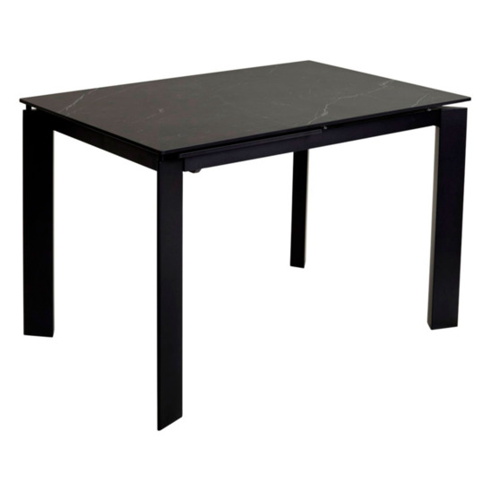Стол Corner 120 матовый, BLACK MARBLE SINTERED STONE/ BLACK - фото 1