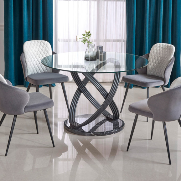 Стол Fable, прозрачный, ножки черные - фото 5