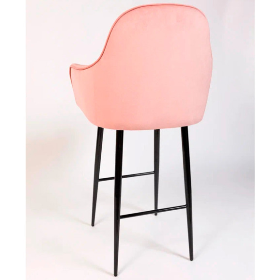 Кресло Сета, барные ножки, розовый, черный, велюр - фото 5
