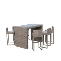 Настоящее фото товара Барный комплект мебели Джордж, 6 посадочных мест, серый, произведённого компанией ChiedoCover