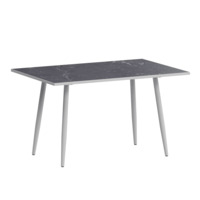 Настоящее фото товара Стол нераздвижной Бетти 1200, даркстоун, белый муар, произведённого компанией ChiedoCover