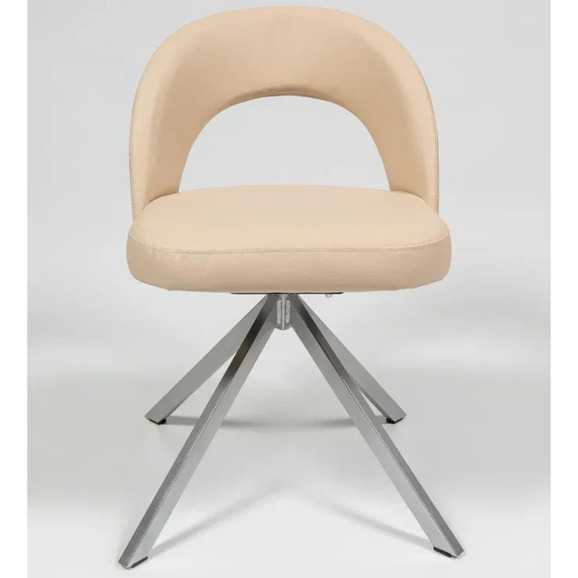 Стул Пиннате, пирамида, бежевый, серебро, экокожа - фото 2