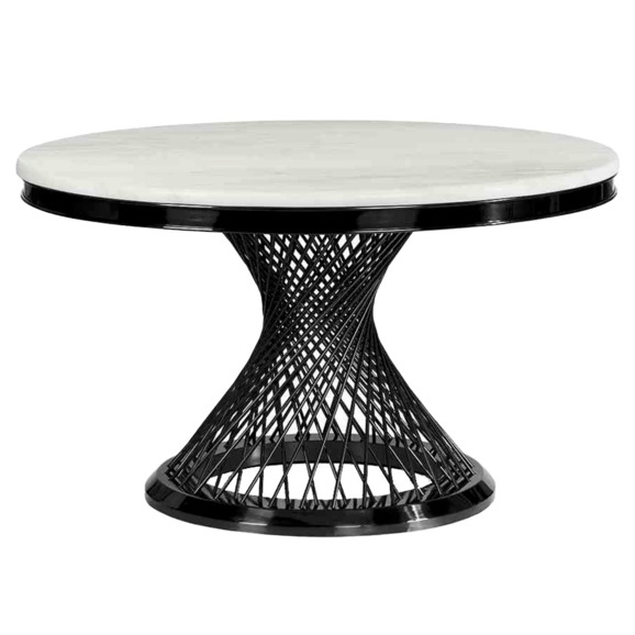 Стол Verge, белый мрамор, чёрный - фото 1