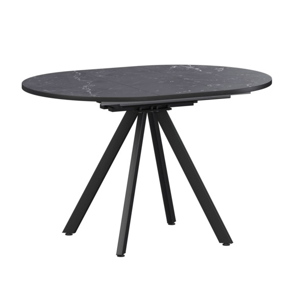 Стол раздвижной Лаки мини 800+300мм, даркстоун, черный муар - фото 1