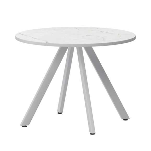 Стол нераздвижной Лаки мини 800мм, азул, белый муар Стол нераздвижной Лаки мини 800мм, азул, белый муар - фото 1