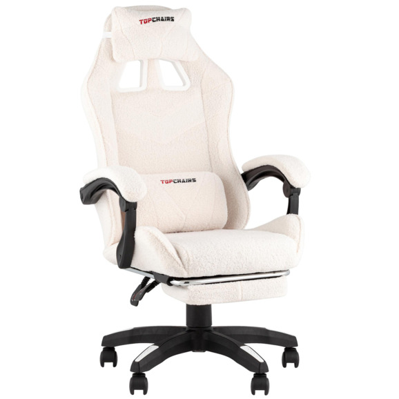 Кресло спортивное TopChairs MG-7019 букле белый - фото 1