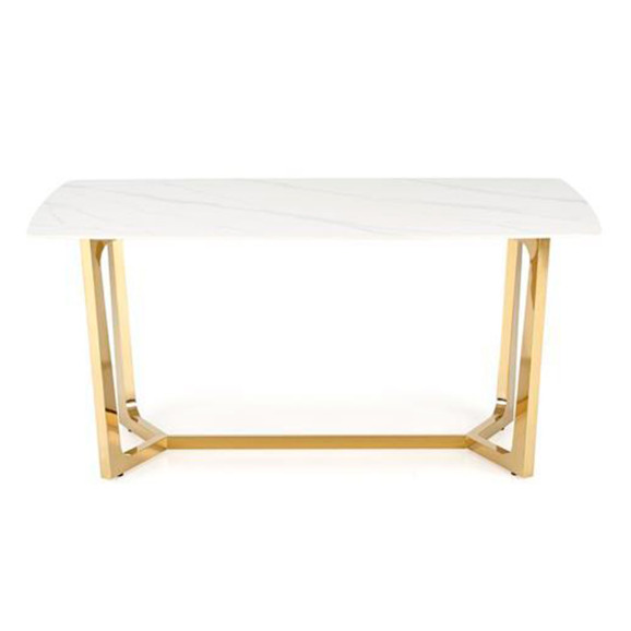Стол обеденный Chord, белый мрамор, золотой Стол обеденный Chord, белый мрамор, золотой - фото 2