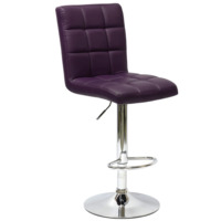 Настоящее фото товара Барный стул Лагер, фиолетовая кожа, произведённого компанией ChiedoCover
