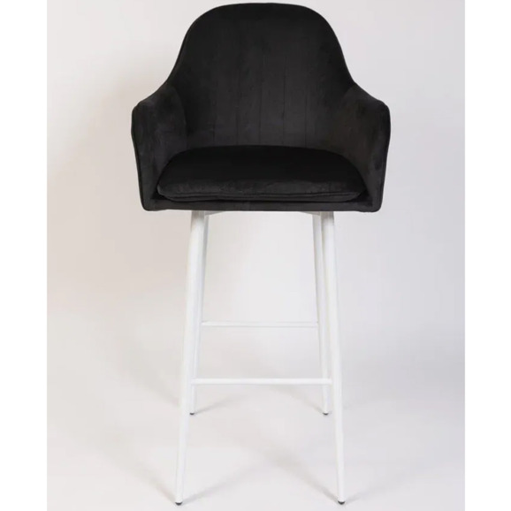 Кресло Сета, барные ножки, черный, белый, велюр - фото 2