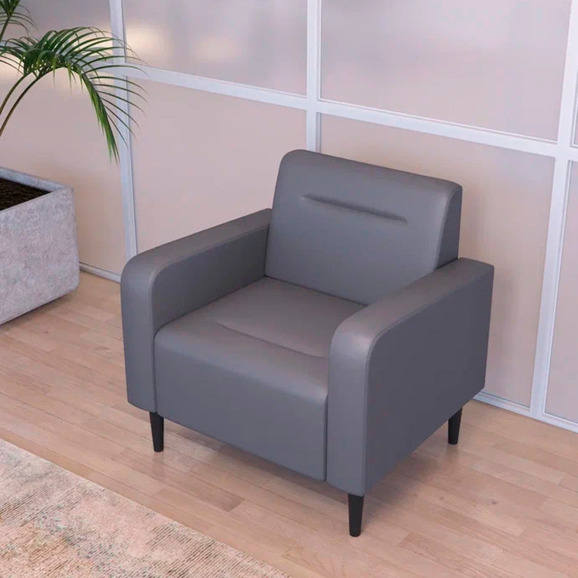 Кресло Папилла, экокожа, серый Кресло Папилла, экокожа, серый - фото 4