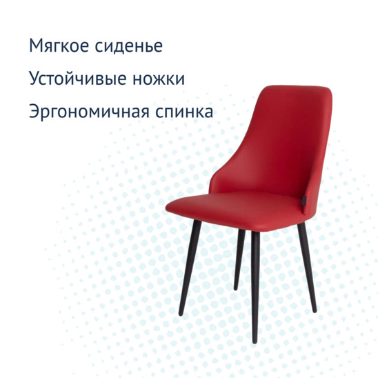 Стул Аэр, экокожа Ecotex 3021, ножки металл 32*18 RAL 3020 - фото 3