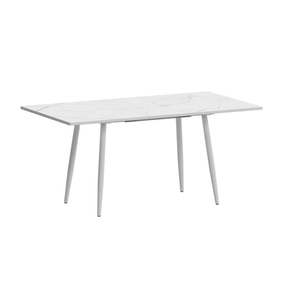 Стол раздвижной Бетти 1100+300 азул, белый муар - фото 1