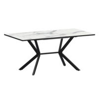 Настоящее фото товара Стол раздвижной Сири 1200+300, мрамор белый, черный муар, произведённого компанией ChiedoCover