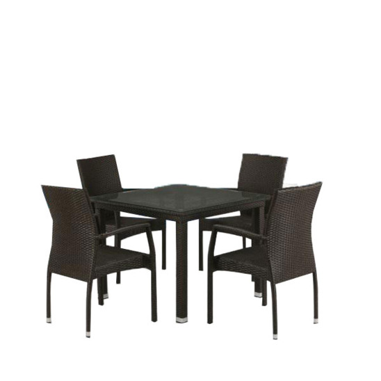 Комплект мебели Аврора, 4 стула, темно-коричневый - фото 1