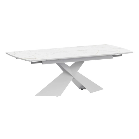 Стол раздвижной Моден 1400х800+300, азул, белый муар - фото 1