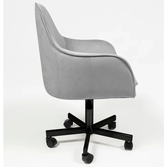 Кресло Сета, пятилучие, светло-серый, черный, велюр - фото 3