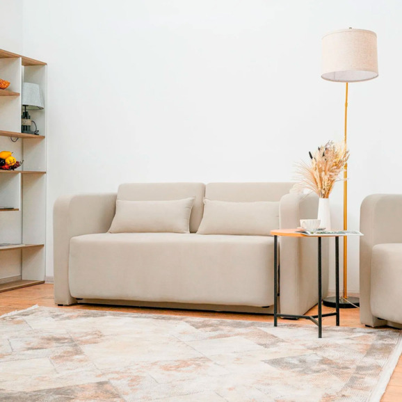 Диван Марлон 131x95x80 см, светло-бежевый велюр - фото 5