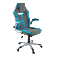Настоящее фото товара Компьютерное кресло KD39-44-18, серый/голубой, произведённого компанией ChiedoCover