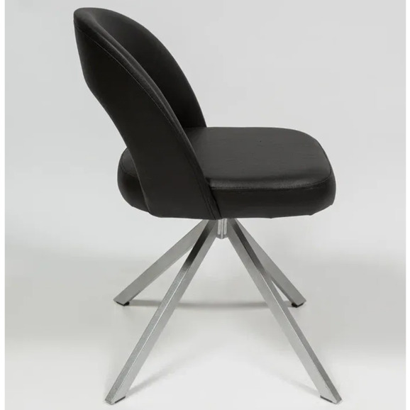 Стул Пиннате, пирамида, черный, серебро, экокожа - фото 3