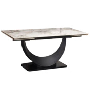 Фотография товара Стол обеденный Poise, раскладной, белый мрамор, черный от компании ChiedoCover.