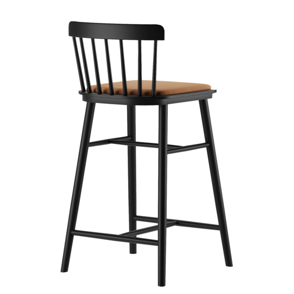 Стул барный Такер 750, замша Belgium 7003, морилка черная - фото 6