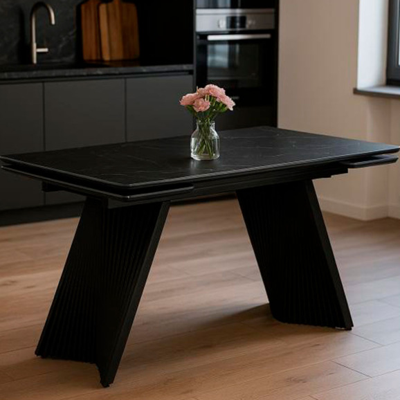 Керамический стол Вейв 140(200)х80 shakespeare black / черный - фото 8