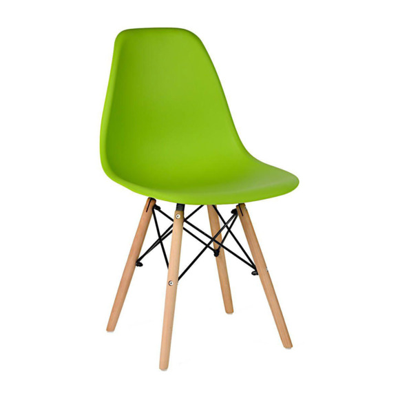 Стул пластиковый Eames, бук, зеленый - фото 1