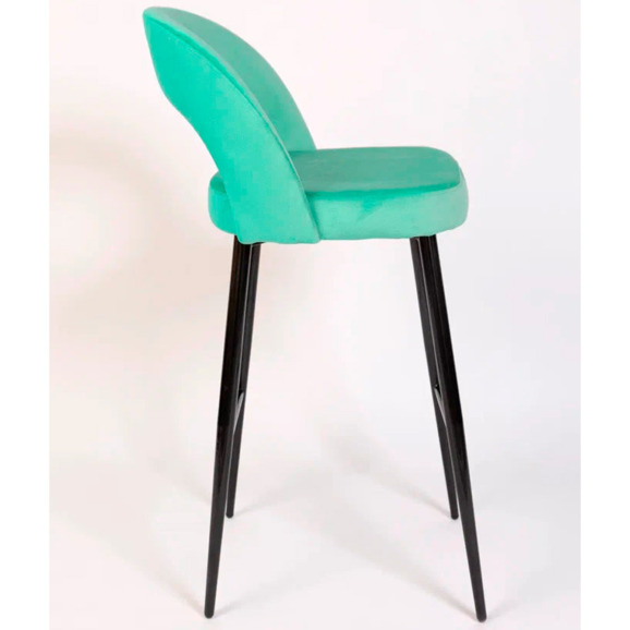 Стул Пиннате, барный, светло-мятный, черный, велюр - фото 3