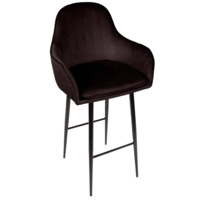 Настоящее фото товара Кресло Сета, барные ножки, коричневый, черный, велюр, произведённого компанией ChiedoCover