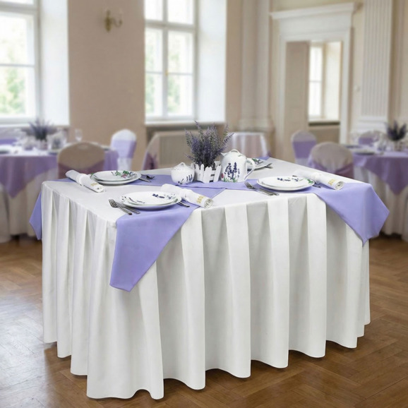 Комплект мебели и текстиля на 4 персоны, белый, голубой - фото 2