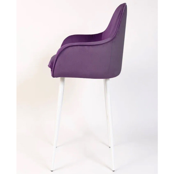 Кресло Сета, барные ножки, фиолетовый, белый, велюр - фото 4