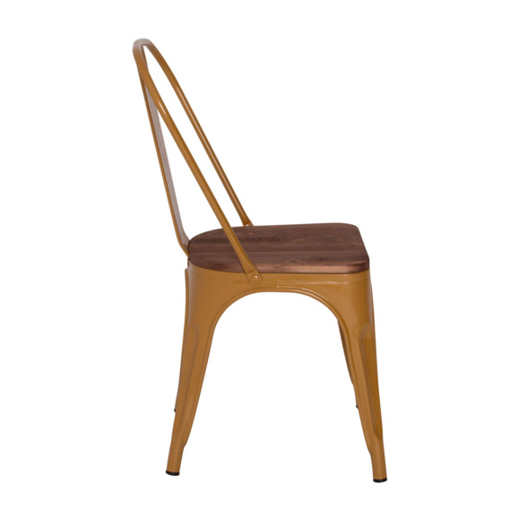 Стул Tolix Wood, золотой Стул Tolix Wood, золотой - фото 3