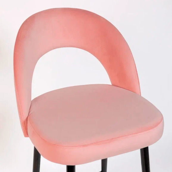 Стул Пиннате, барный, пудровый, черный, велюр - фото 7